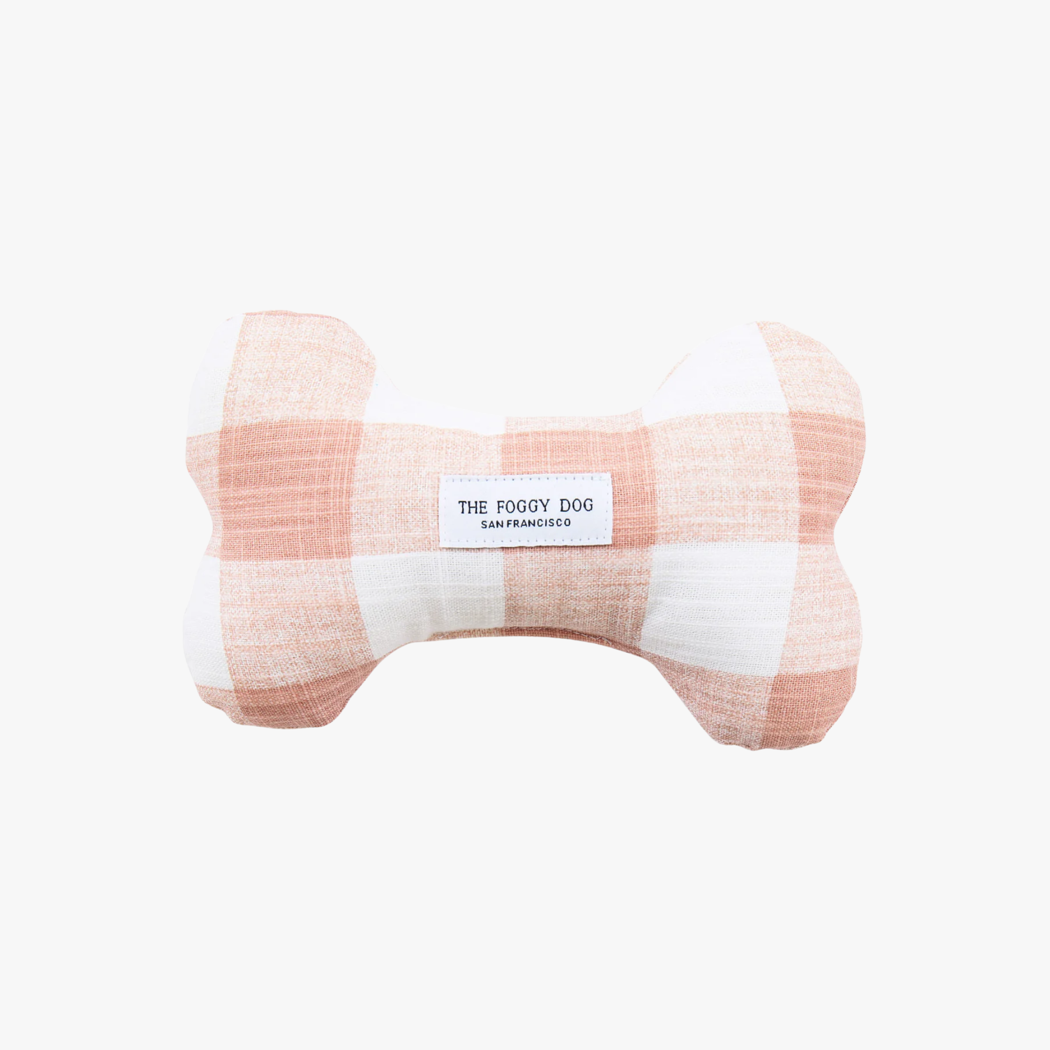 Blush Pink Gingham Dog Bone - Pipeleke i stoff — bilde 1