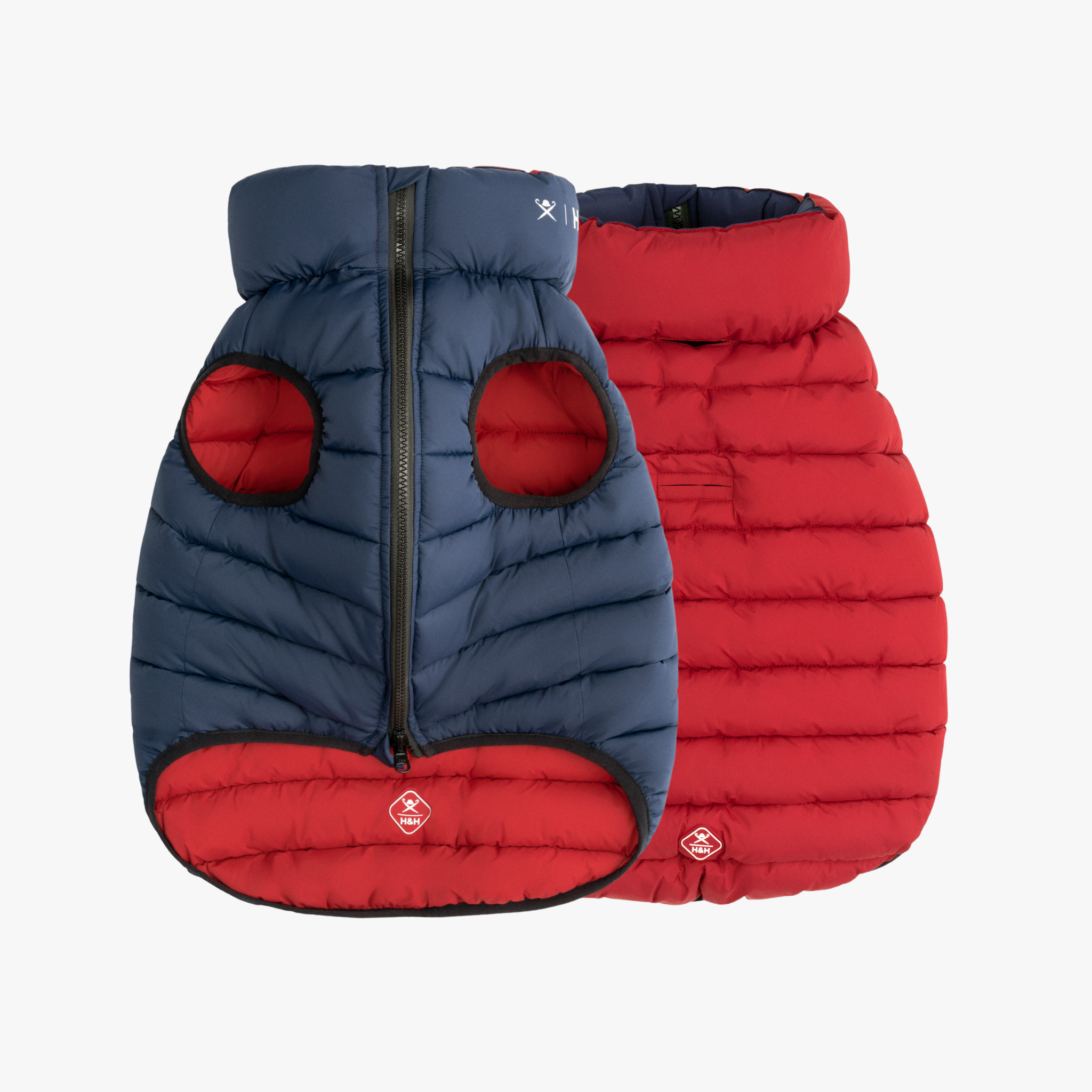 Hackett x Hugo & Hudson – Vendbar hundejakke (Navy & Berry) — bilde 1