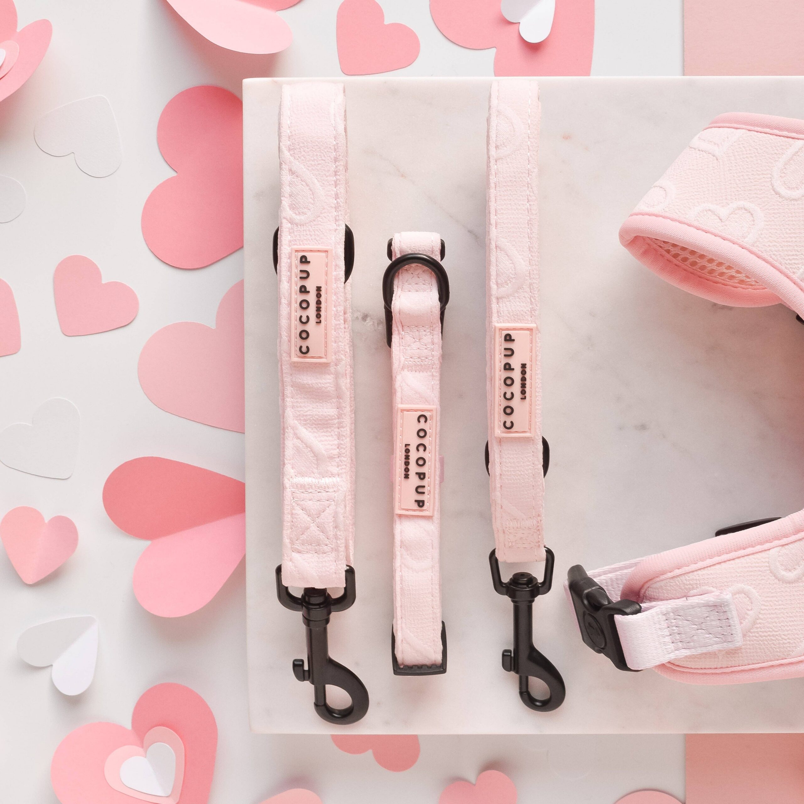 Pink Baby Heart - Hundekobbel i Babyrosa med Hjerte, 152 cm — bilde 1