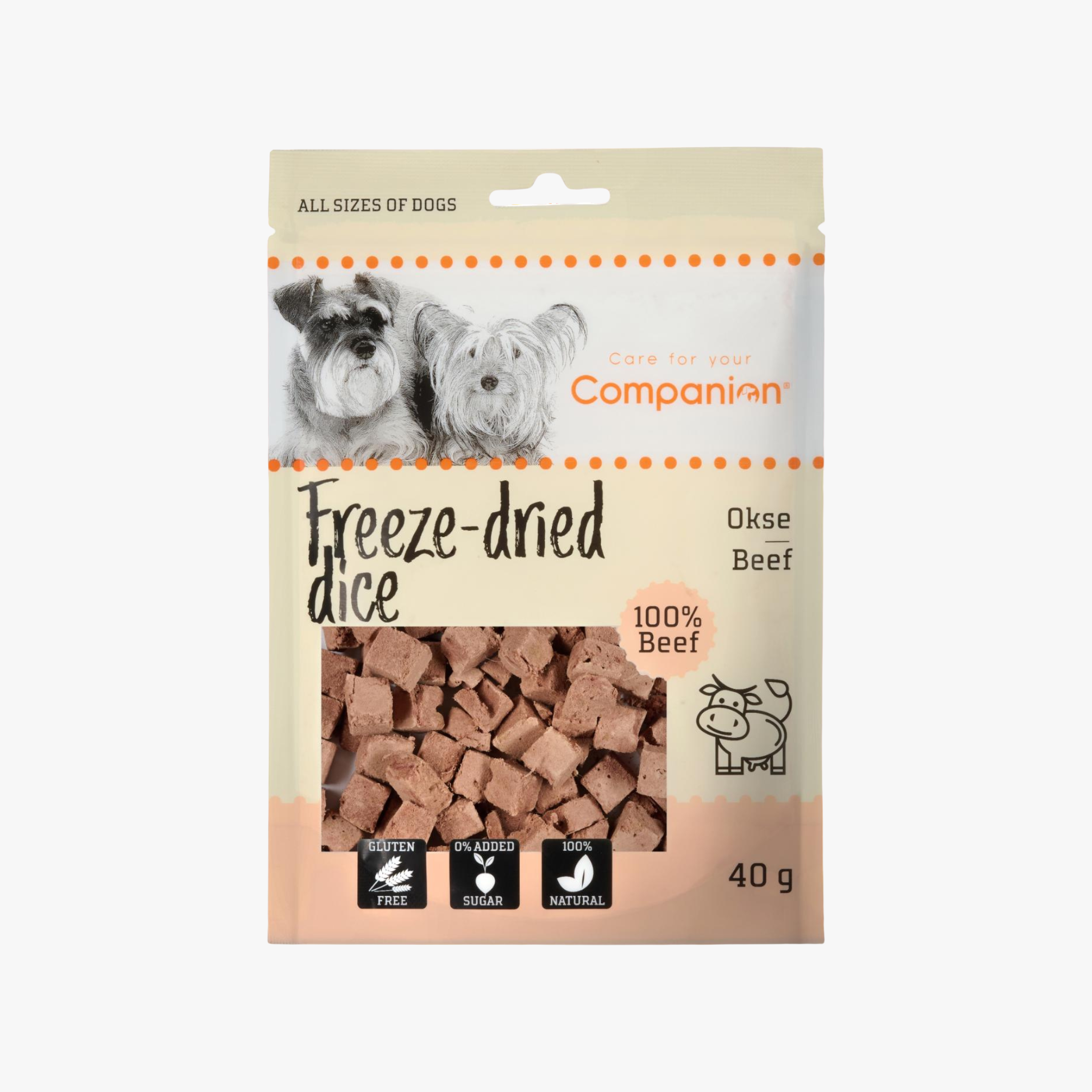 Freeze-dried Dice - Frysetørket godbiter 100% Storfekjøtt | 40g — bilde 1