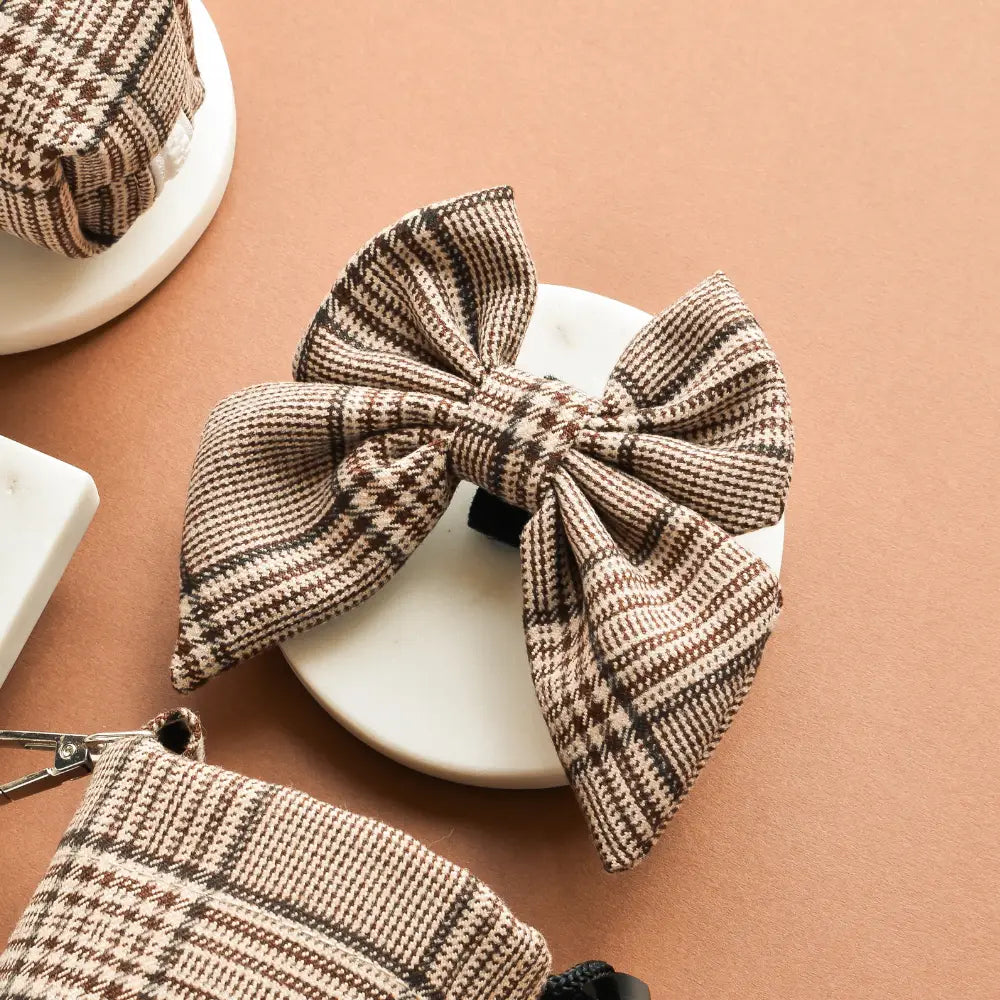 Pup Plaid Sailor Bow Tie - Hundesløyfe — bilde 1