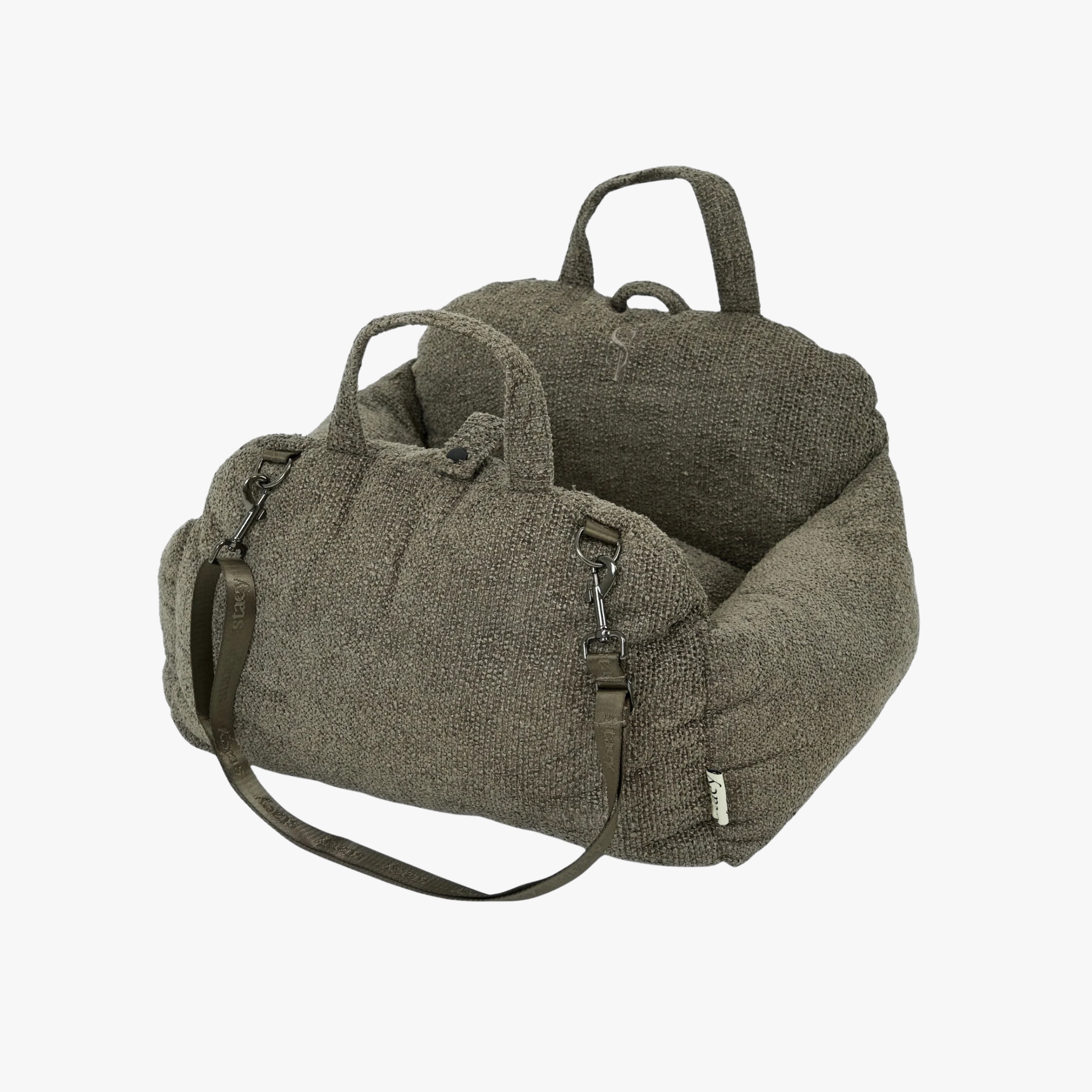 Tova 2 i 1 - Hundesete og reiseseng | Chestnut Bouclé — bilde 1
