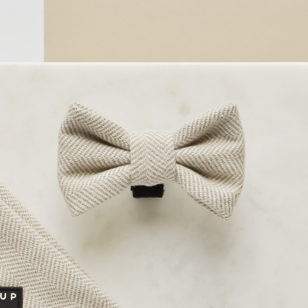 Brown Tweed Bow Tie - Sløyfe til hund — bilde 1