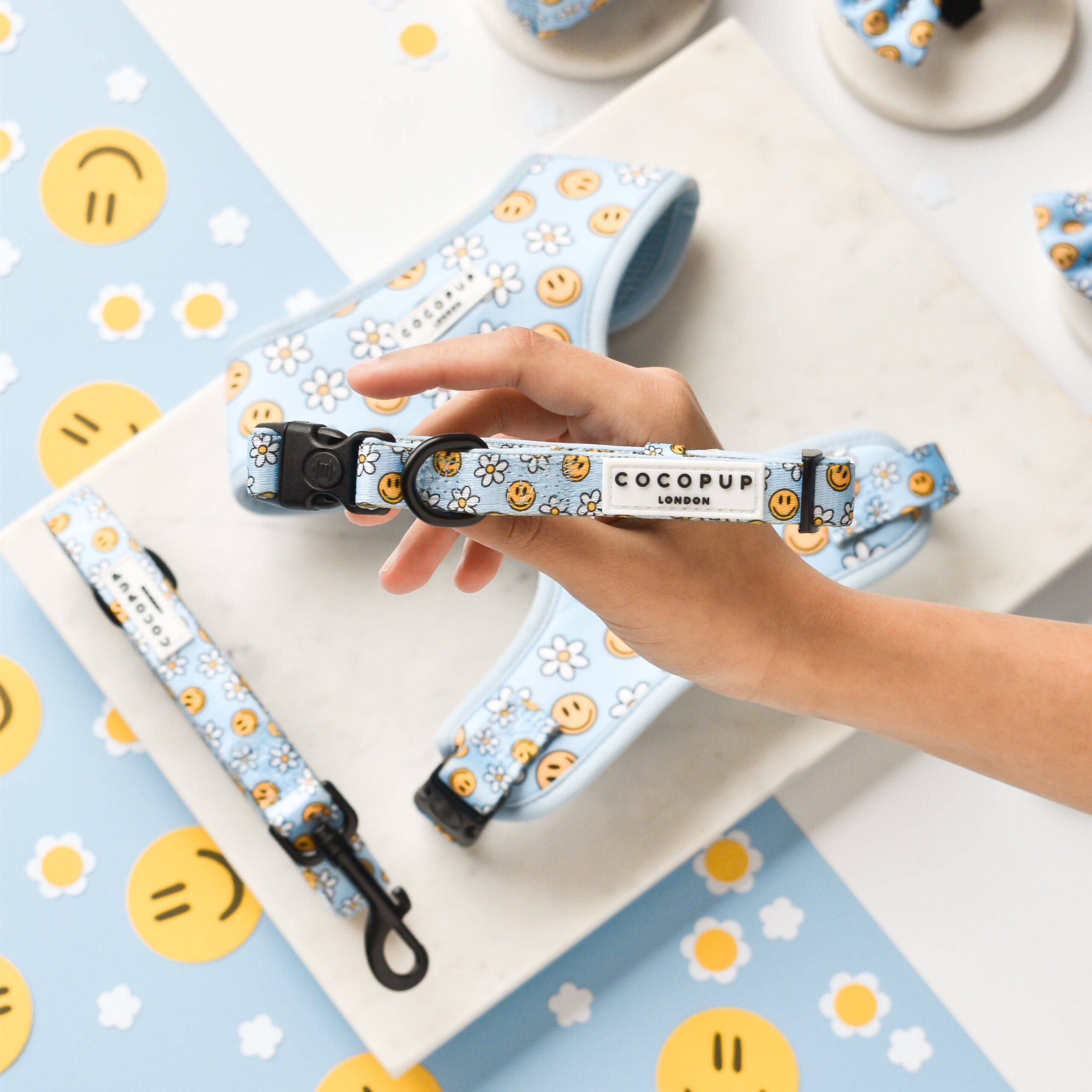 Smiley Pawty Tent - Halsbånd med Smileymønster — bilde 1