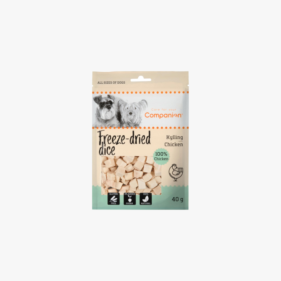 Freeze-dried Dice - Frysetørket godbiter 100% Kylling | 40g — bilde 1