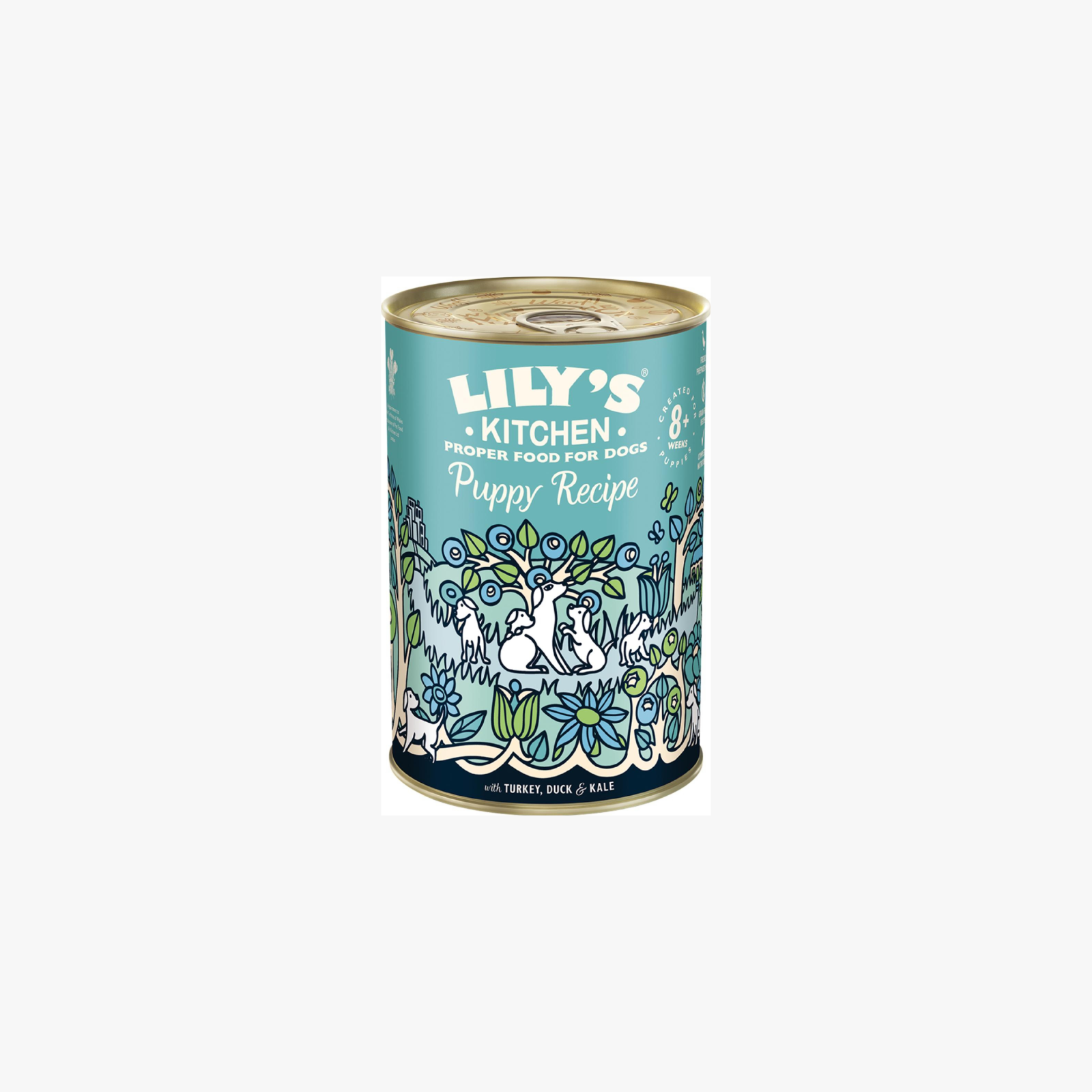 Lily’s Kitchen Turkey & Duck Puppy Recipe – Våtfôr til valper med Kalkun, And og Kål | 400g — bilde 1