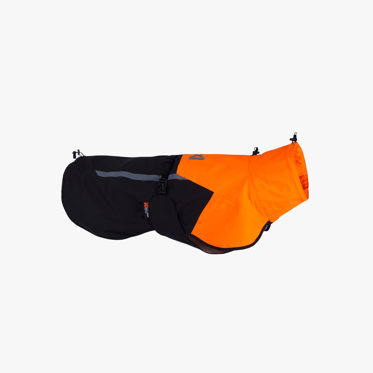 Fjord raincoat 2.0 – Regnjakke til hund | Black/Orange — bilde 1
