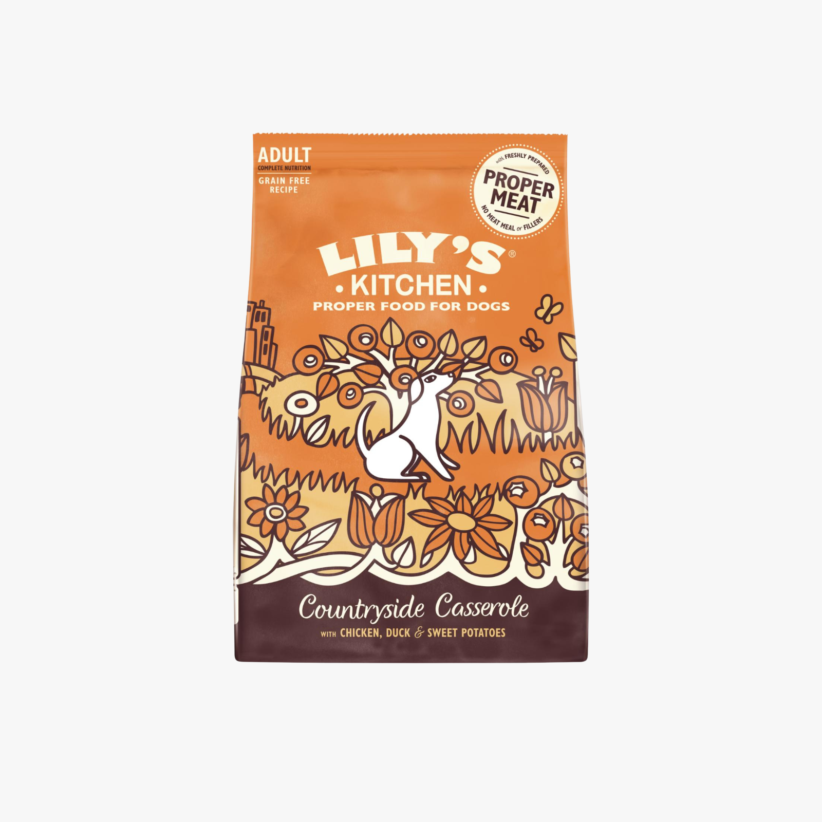 Lily’s Kitchen Countryside Casserole – Tørrfôr for voksne hunder med Kylling og And