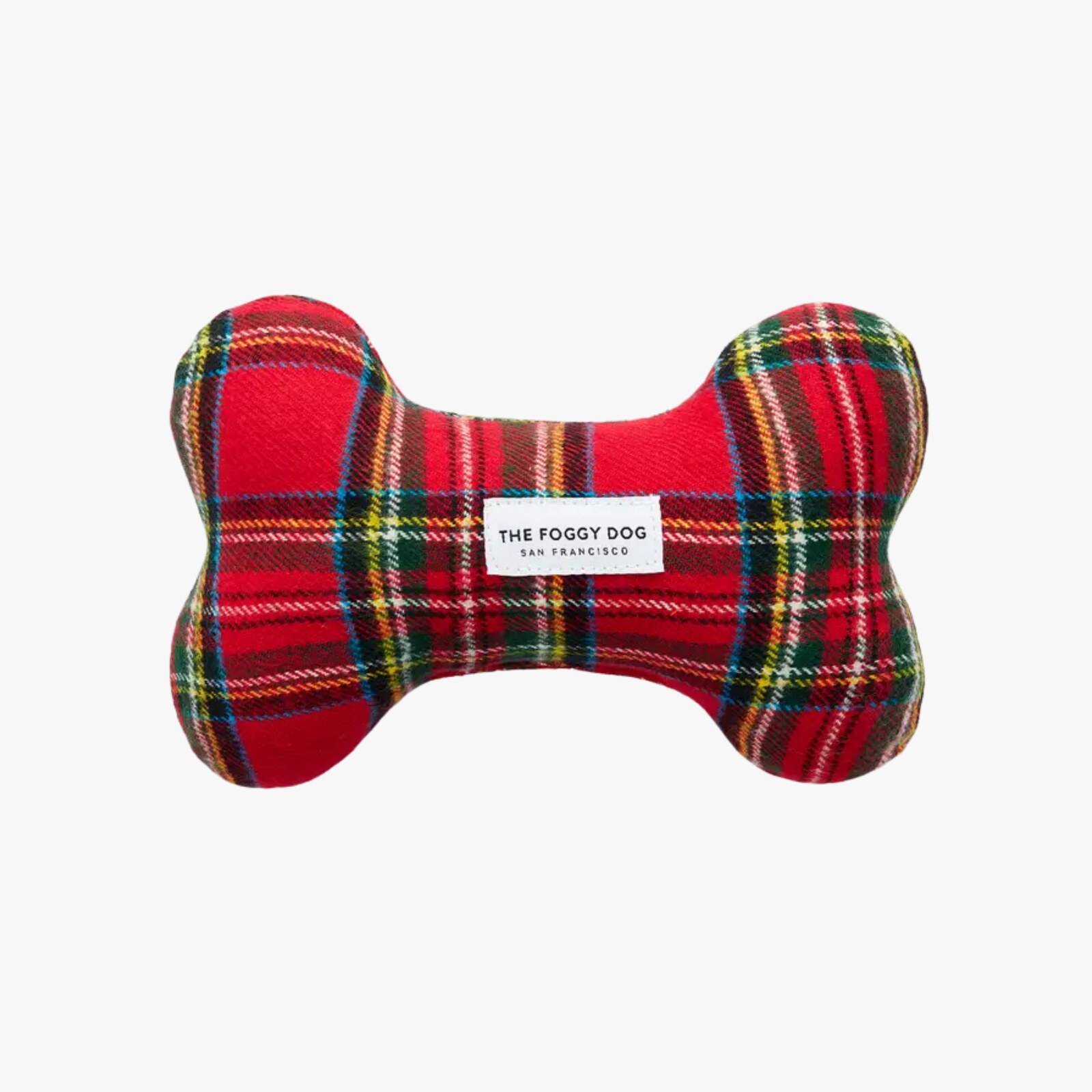 Tartan Plaid pipeleke i benform i rødt og grønt tartanmønster